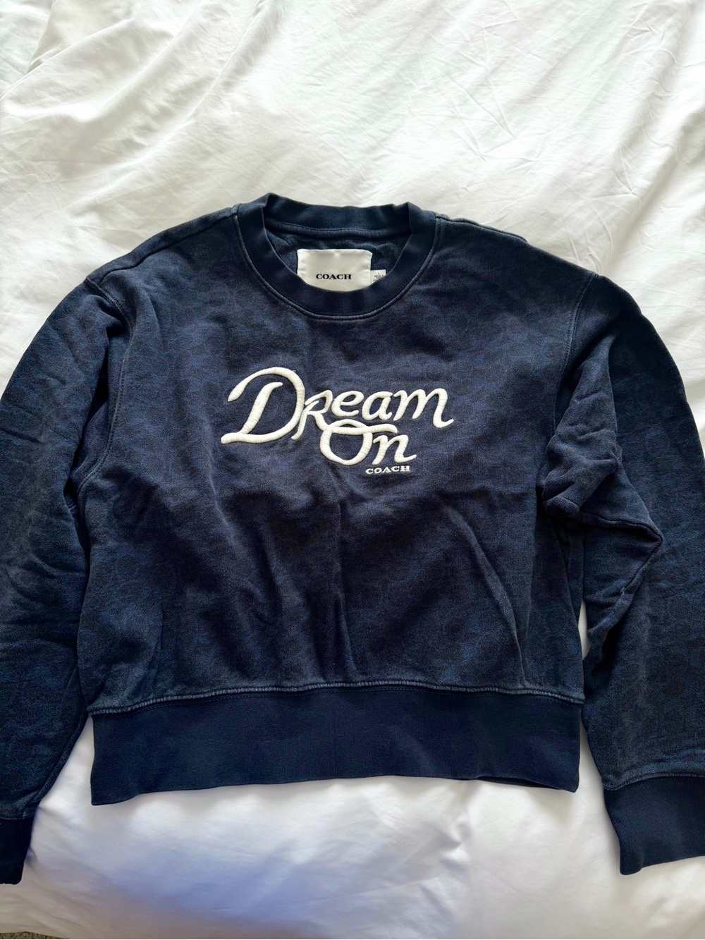 Coach Navy 'Dream On' Embroidered Crewneck Sweatshirt